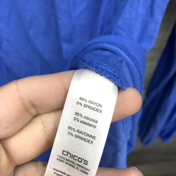 Chico's Long Sleeve Keyhole Cutout Neck Top Size 4 - Picture 6 of 7